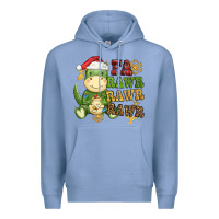 Colony Blue watercolor t rex fa rawr rawr rawr christmas Premium Hoodie - CowGirlArtShop