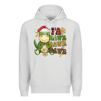 Dove Grey watercolor t rex fa rawr rawr rawr christmas Premium Hoodie - CowGirlArtShop