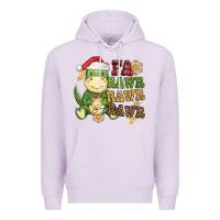 Lilac watercolor t rex fa rawr rawr rawr christmas Premium Hoodie - CowGirlArtShop