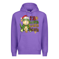 Purple watercolor t rex fa rawr rawr rawr christmas Premium Hoodie - CowGirlArtShop