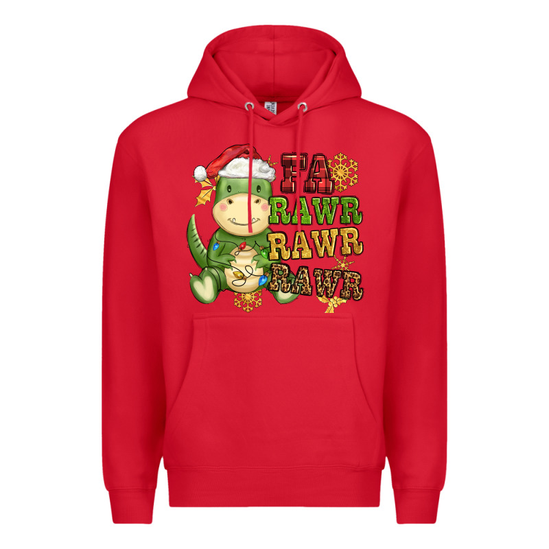 Watercolor T Rex Fa Rawr Rawr Rawr Christmas Premium Hoodie by CowGirlArtShop | Teevron