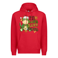 Red watercolor t rex fa rawr rawr rawr christmas Premium Hoodie - CowGirlArtShop