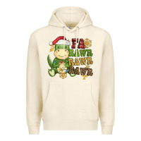 Sandshell watercolor t rex fa rawr rawr rawr christmas Premium Hoodie - CowGirlArtShop
