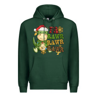 Sports Green watercolor t rex fa rawr rawr rawr christmas Premium Hoodie - CowGirlArtShop