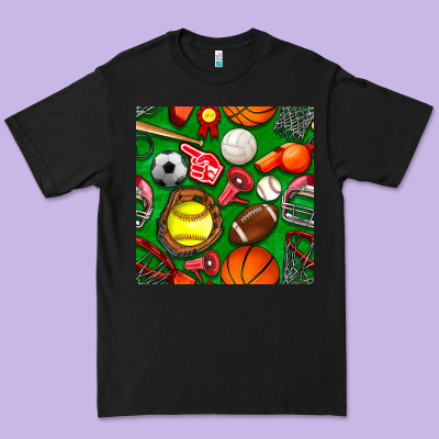 Physical Education Class Seamless Pattern Premium Tee Designed By Bundleandbundleshop