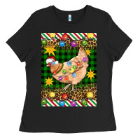 Black Christmas Chicken Ladies Tee - Artiststas