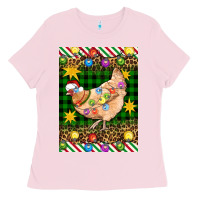 Bubblegum Pink Christmas Chicken Ladies Tee - Artiststas