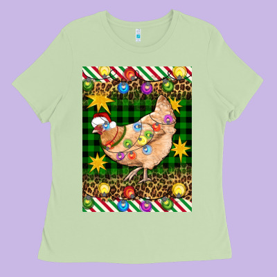 Christmas Chicken Ladies Tee Designed By Artiststas