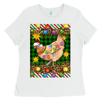 White Christmas Chicken Ladies Tee - Artiststas