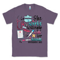 Lavender she works willingly with her hands Classic Tee - MaliasSmallBusiness