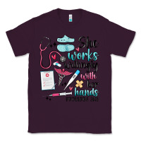 Plum she works willingly with her hands Classic Tee - MaliasSmallBusiness