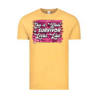 Vintage Mustard This is what a survivor looks like Breast Cancer Vintage Tee - NancyCooperArtShop