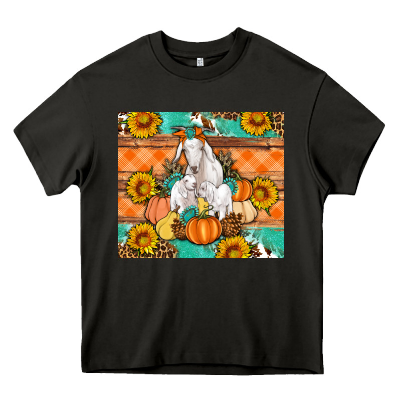 Goat Family Fall Pumpkins Gemstone Heavy Core Tee by Artiststas | Teevron