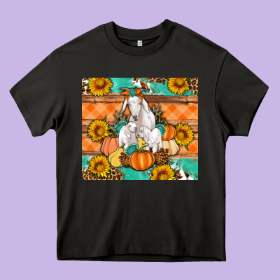 Goat Family Fall Pumpkins Gemstone Heavy Core Tee Designed By Artiststas