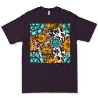 Plum western gemstone and sunflower seamless pattern Premium Tee - BundleAndBundleShop