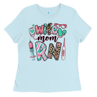 Baby Blue wife mom rn registered nurse Ladies Tee - RanaPortraitStore