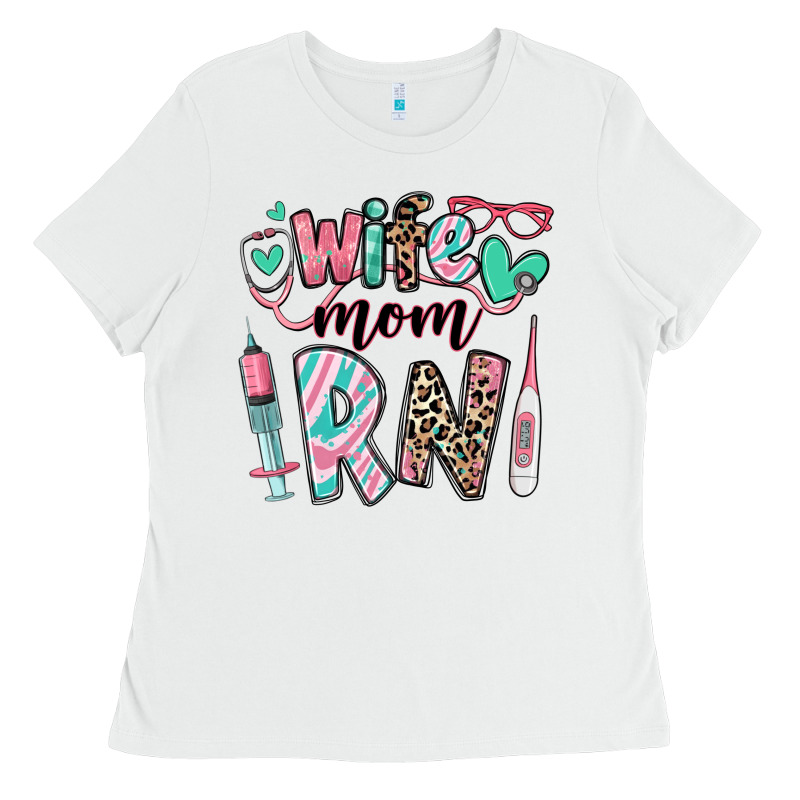 Wife Mom Rn Registered Nurse Ladies Tee by RanaPortraitStore | Teevron