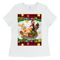 White Christmas coop animals Ladies Tee - Artiststas