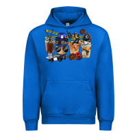 Cobalt Police Coffee Cups Urban Hoodie - FaDigitalArtStudio