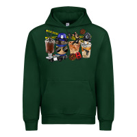 Forest Green Police Coffee Cups Urban Hoodie - FaDigitalArtStudio