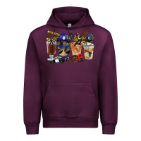 Mauve Wine Police Coffee Cups Urban Hoodie - FaDigitalArtStudio