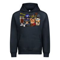 Navy Police Coffee Cups Urban Hoodie - FaDigitalArtStudio