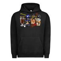 Pigment Black Police Coffee Cups Urban Hoodie - FaDigitalArtStudio