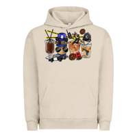 Pigment French Oak Police Coffee Cups Urban Hoodie - FaDigitalArtStudio