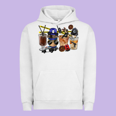 Police Coffee Cups Urban Hoodie Designed By Fadigitalartstudio
