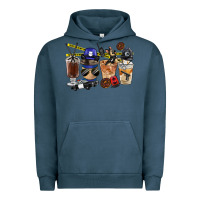 Pigment Midnight Navy Police Coffee Cups Urban Hoodie - FaDigitalArtStudio