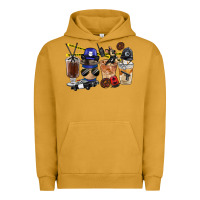 Pigment Peanut Butter Police Coffee Cups Urban Hoodie - FaDigitalArtStudio