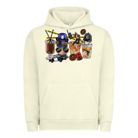 Pigment Pistachio Police Coffee Cups Urban Hoodie - FaDigitalArtStudio