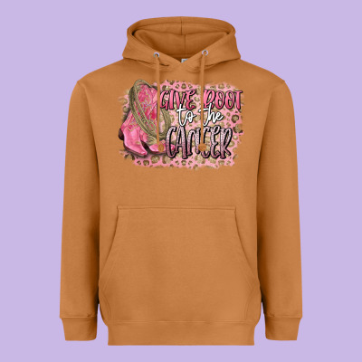Give Boot To The Cancer Heavyweight Hoodie Designed By Cowgirlartshop
