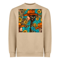 Western Girl Hair Clasp And Sunflower With Leopard And Glitter Seamles Heavyweight Sweatshirt | Teevron
