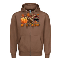 Chestnut Tis' the season Football and maroon helmet Zipper Hoodie - NancyCooperArtShop