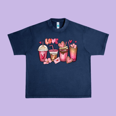 Valentines Day Coffee Cups Urban Heavy Tee Designed By Maliassmallbusiness