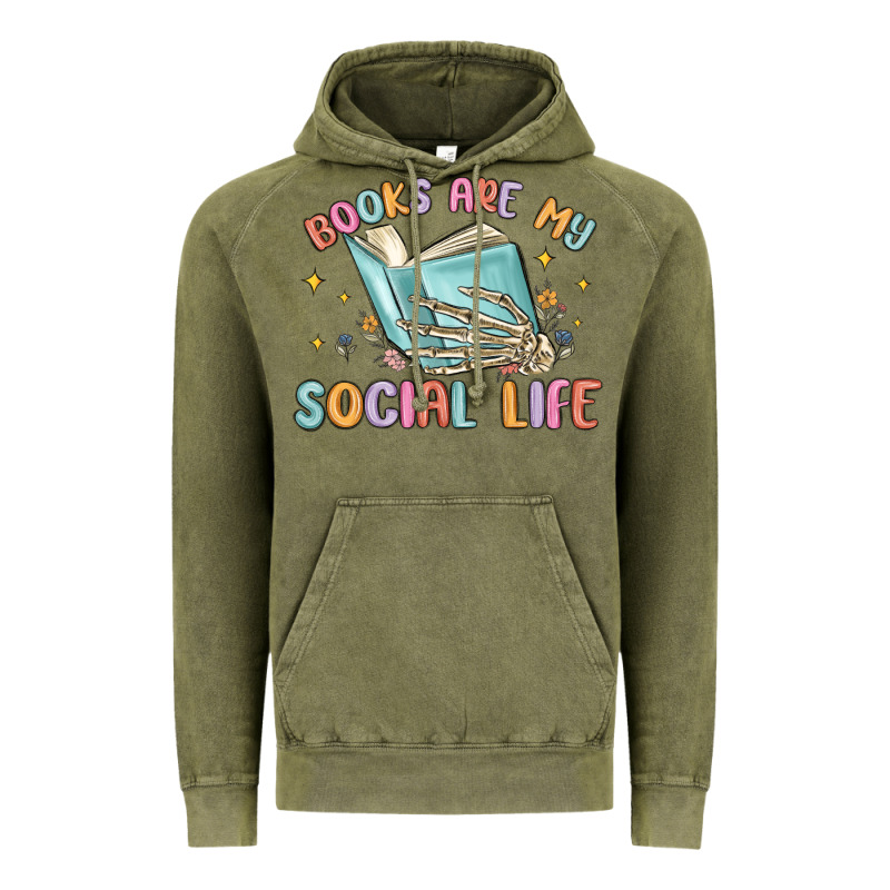 Books Are My Social Life Vintage Hoodie by MaliasSmallBusiness | Teevron