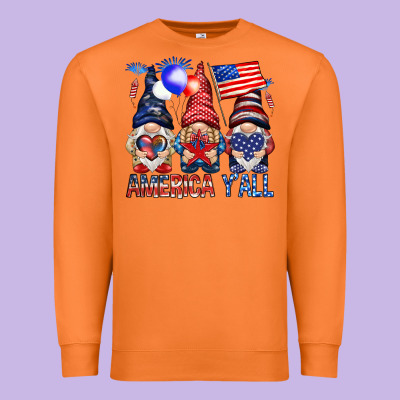 America Y'all With Gnomies Premium Sweatshirt Designed By Howdyjamesfarm