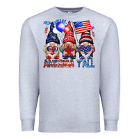 Heather Grey America y'all with gnomies Premium Sweatshirt - HowdyJamesFarm