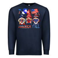 Navy America y'all with gnomies Premium Sweatshirt - HowdyJamesFarm