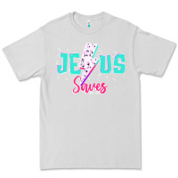 Dove Grey jesus saves Premium Tee - JahusDesignShop