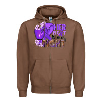 Chestnut Her fight is our fight purple ribbon Zipper Hoodie - NancyCooperArtShop