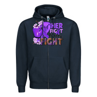 Navy Her fight is our fight purple ribbon Zipper Hoodie - NancyCooperArtShop