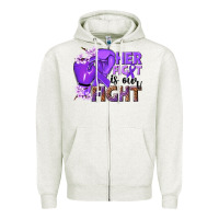 Her Fight Is Our Fight Purple Ribbon Zipper Hoodie | Teevron