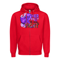 Red Her fight is our fight purple ribbon Zipper Hoodie - NancyCooperArtShop