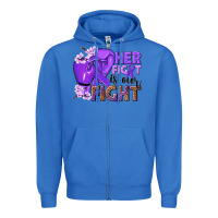 True Royal Her fight is our fight purple ribbon Zipper Hoodie - NancyCooperArtShop