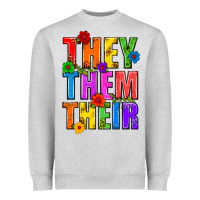 Heather Grey They Them Their Pride LGBTQ Heavyweight Sweatshirt - BundleAndBundleShop