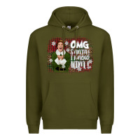 Army Green the elf omg santa Premium Hoodie - CowGirlArtShop