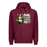 Burgundy the elf omg santa Premium Hoodie - CowGirlArtShop