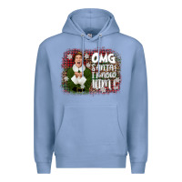Colony Blue the elf omg santa Premium Hoodie - CowGirlArtShop